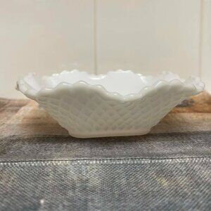 vintage milk glass candy dish